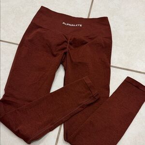 Alphalete Seamless High-Rise Leggings - Brick Red